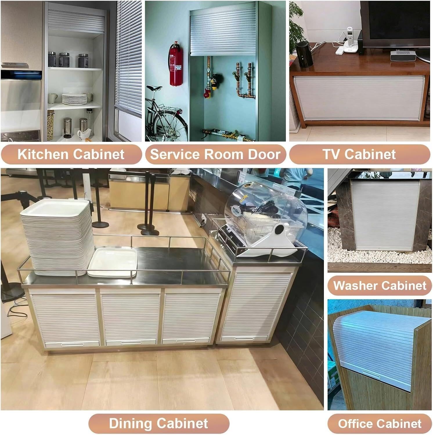 CucCe Ante a soffietto per mobili Ante a serrandina for armadi da cucina, ante avvolgibili for credenze for camper, personalizzate(40x80cm/16x31in)