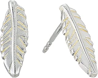 Womens Feather Post Earrings - Precious Metal - coolthings.us