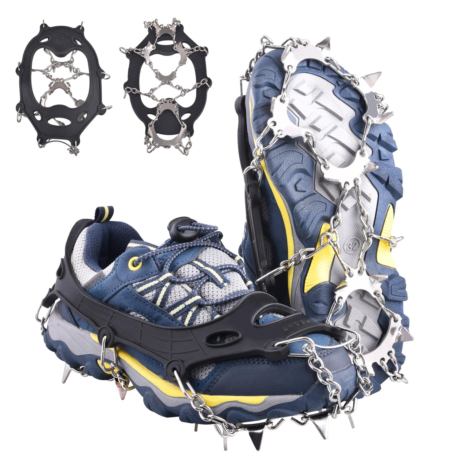 Azarxis Ramponi per Scarponi Ramponcini Bambino Uomo Donna Ramponcini da Neve Ramponi da Ghiaccio per Trekking Camp Pesca