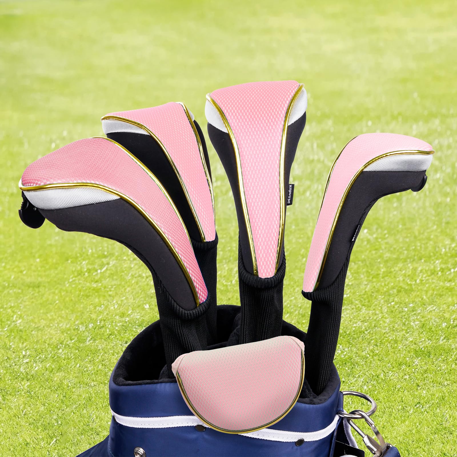 Andux Golfschlägerhauben MT/TG29, goldfarben, halber Schlägerhaube, Kleiner Halbkreis