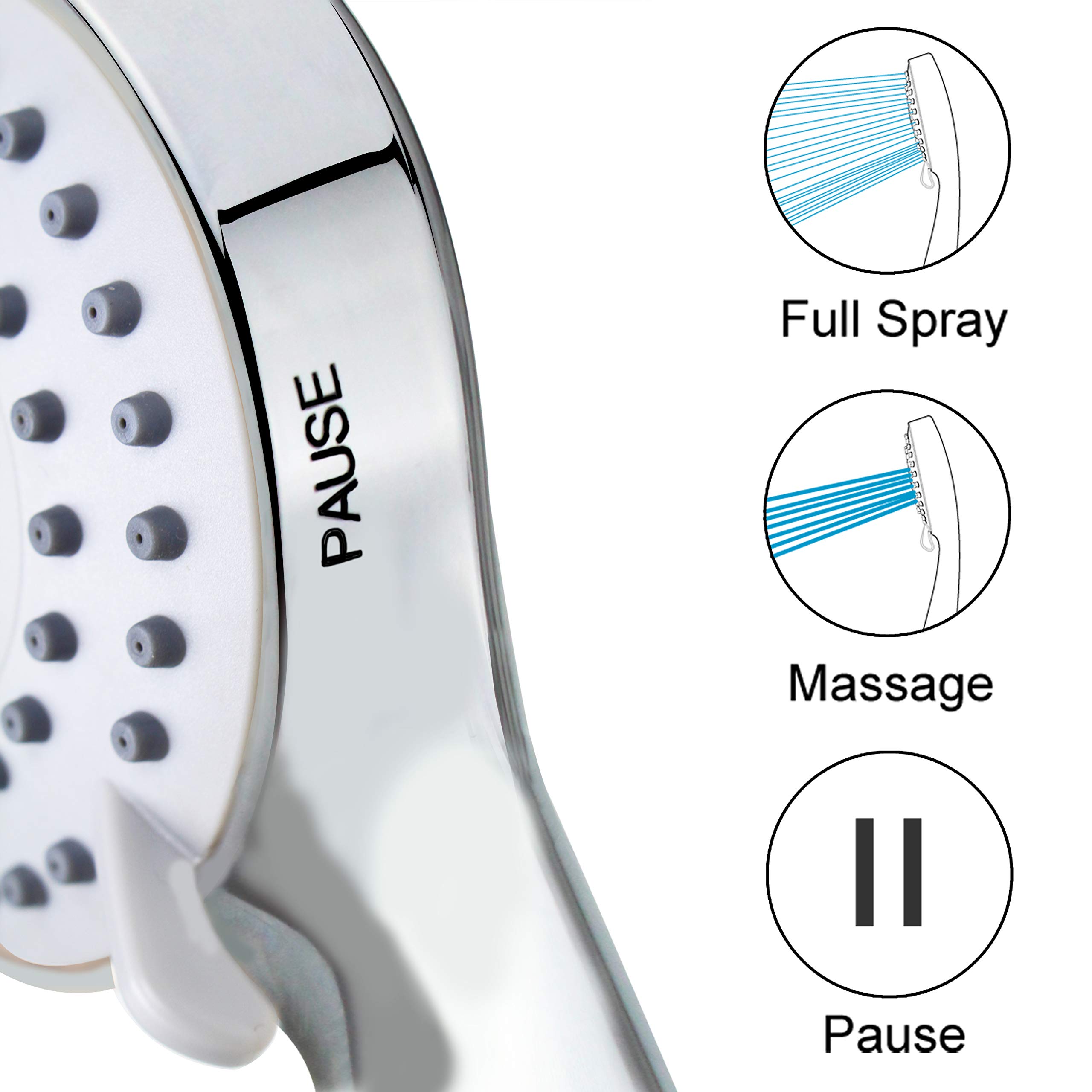 PIH High Pressure Luxury Handheld Shower Head Unit with Powerful Shower