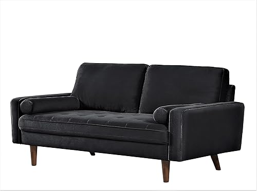 Miniatura 3 de US Pride Furniture Sofá biplaza de terciopelo de 58 pulgadas, muebles de sala de estar de estilo icónico de mediados de siglo con silueta