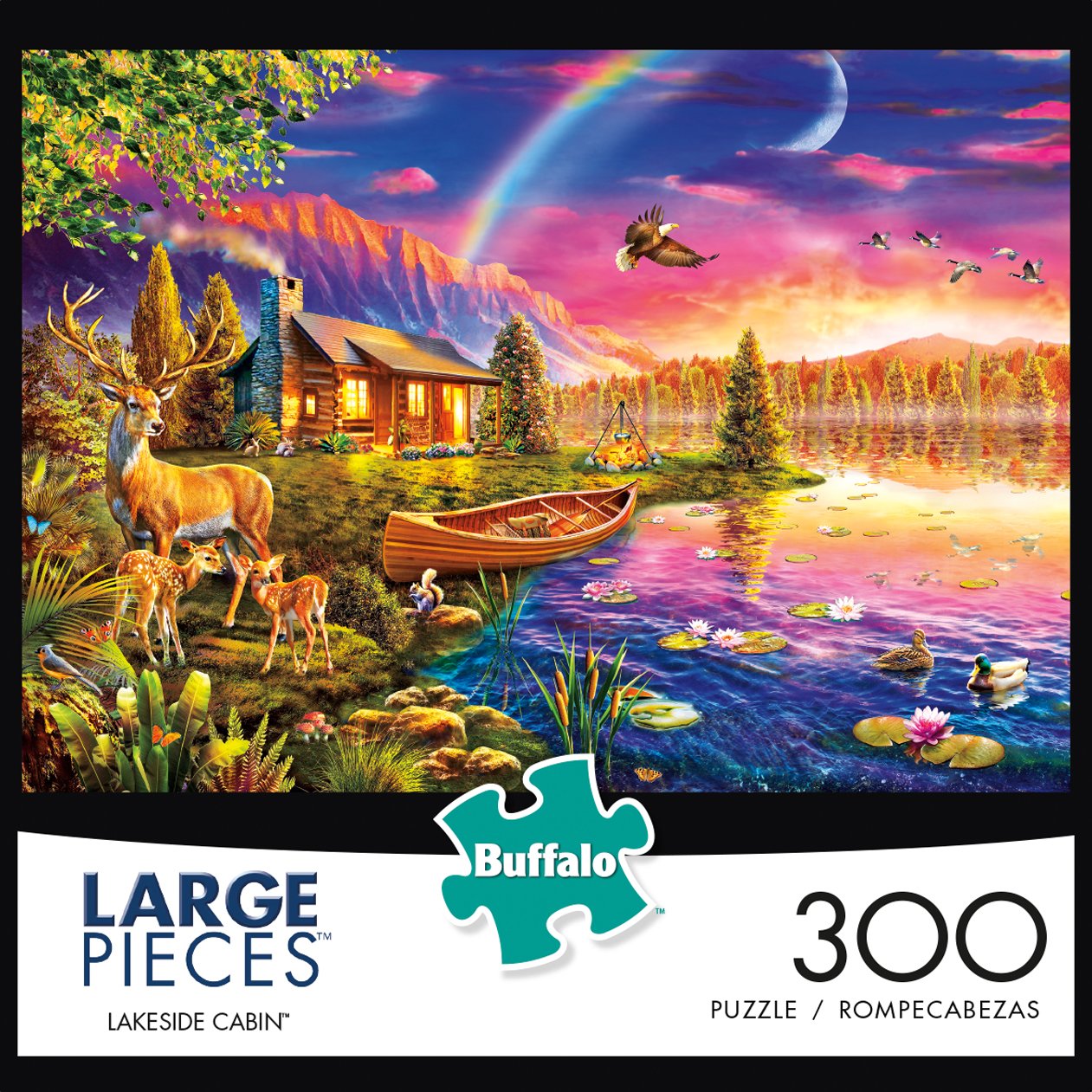 Amazon.co.jp: Buffalo Games - Lakeside Cabin - 300 Large Piece