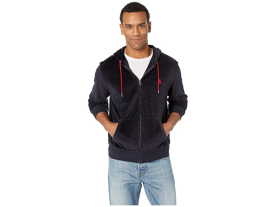 

Polo Ralph Lauren Velour Track Full Zip (Aviator Navy) Men's Clothing