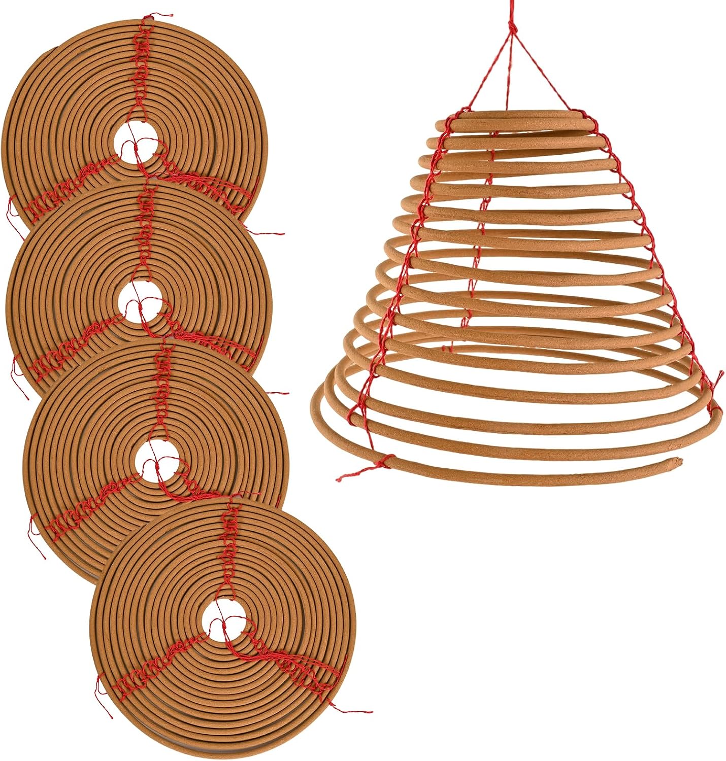Hanging Citronella Incense Coil - Citronella Coil Outdoor for Patio, Backyard and Camping,5 Pack (7")