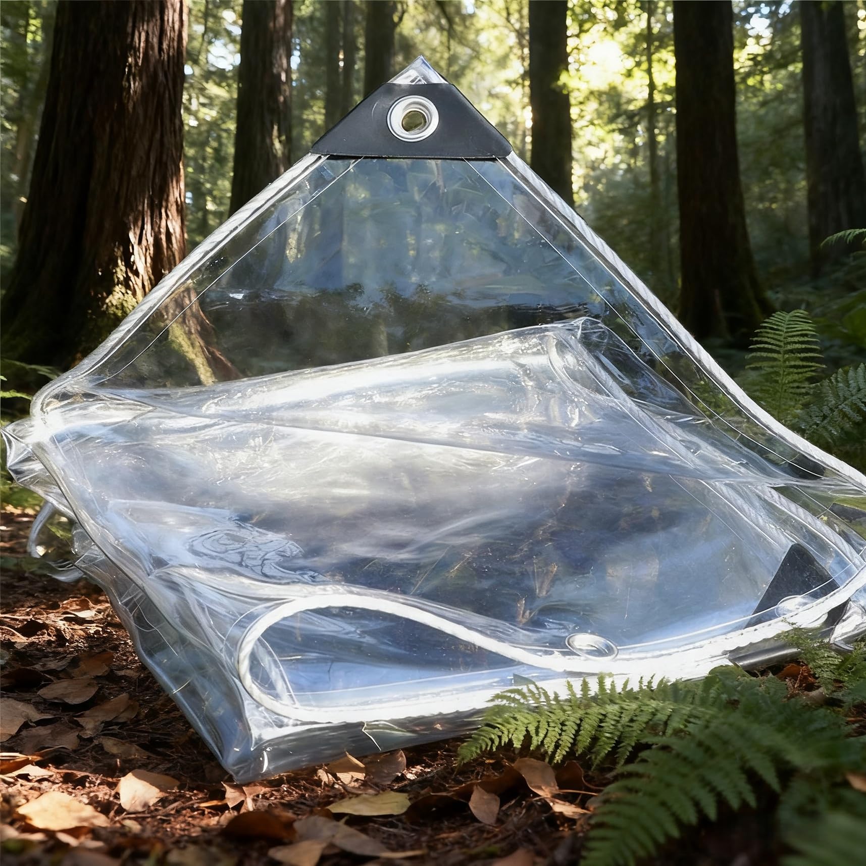 Lona transparente de PVC 125x235 cm impermeable y resistente para muebles de jardín