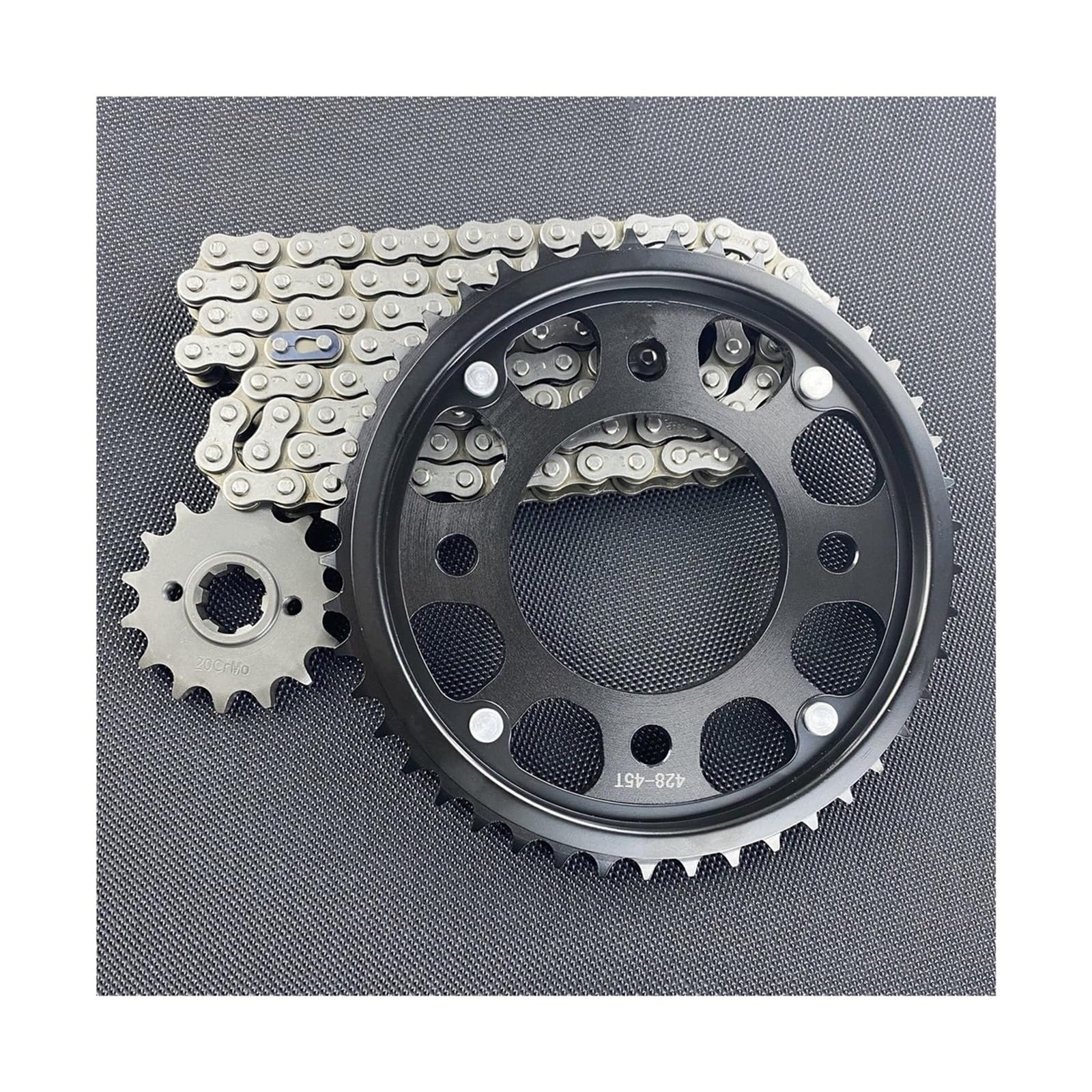 Compatible Con CBF190 CB190R/190X 428 14T Kit De Piñón Trasero Delantero 40T/43T/45T/48T/50T Cadena 428H motor motocicleta piñón Kit de Cadena(43T Rear 14T Front)
