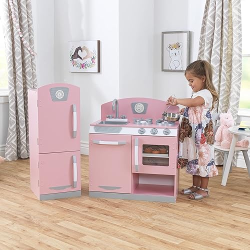 Miniatura 3 de KidKraft Cocina y refrigerador rosado retro, Rosado