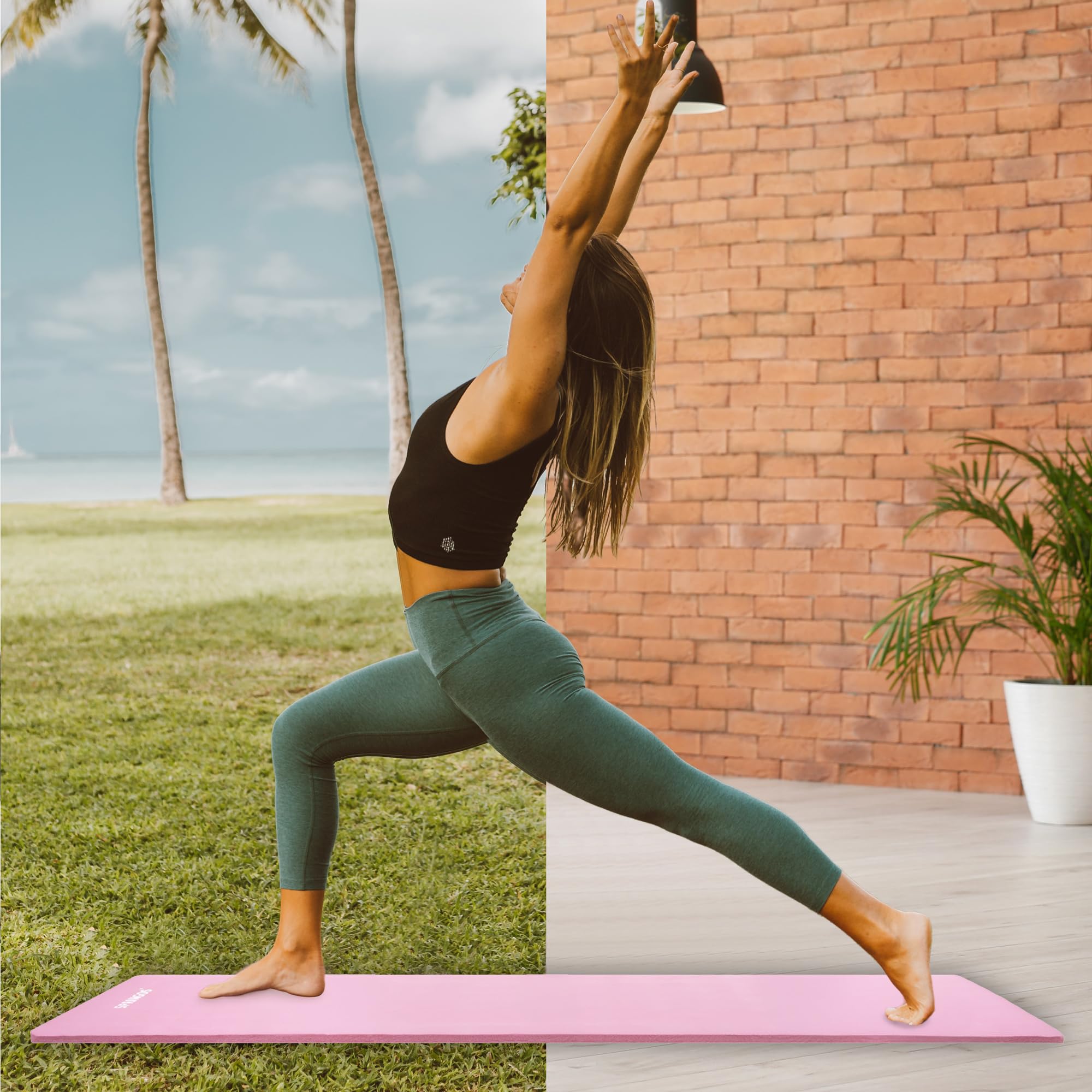 Tappetino Yoga SPRINGOS, 183 Cm, Colore Lavanda, Con Tracolla, Spesso E Antiscivolo, Ideale Per Fitness, Pilates E Ginnastica.