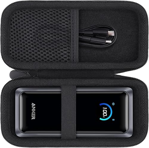 Miniatura 2 de khanka Anker Prime Power Bank, funda de 26,250 mAh, bolsa de viaje dura compatible con Anker Prime Power Bank 26K, 300W, solo funda (negro)