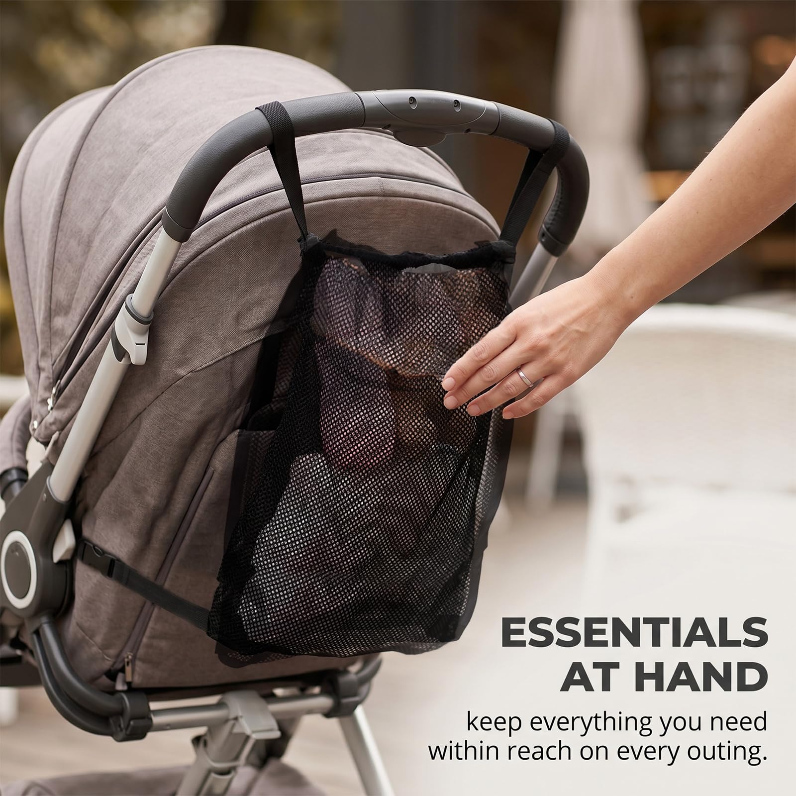 1 Pezzi Rete per la Spesa per Passeggino, Universale Borsa a Rete Posteriore per Passeggino Nero Tasca a Rete per passeggino per Passeggini Sportivi Sedie a Rotelle (35 * 50 cm)