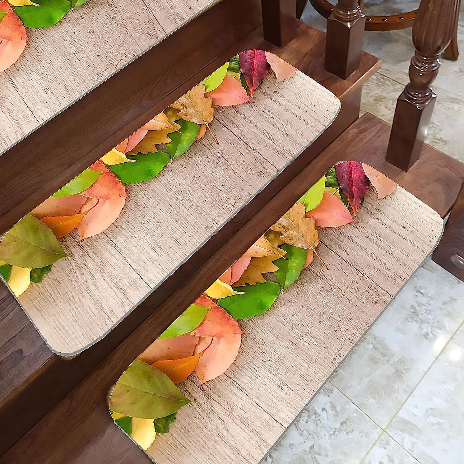 Dywaniki na schody, antypoślizgowy dywanik na schody wewnętrzne na drewniane stopnie samoprzylepne dywaniki schodowe dla dzieci i psów 70X22Cm,6szt