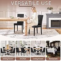Vista 9 de Yaheetech Juego de 2 sillas de comedor modernas de piel sintética con patas de goma y asiento acolchado para cocina, sala de estar, restaurante
