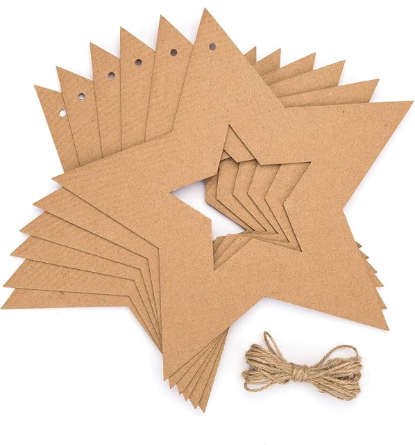 Baker Ross AV836 Hanging Star Wreaths  Creative Christmas Art and Craft Supplies for Kids to Personalise and Decorate (Pack of 10), Brown