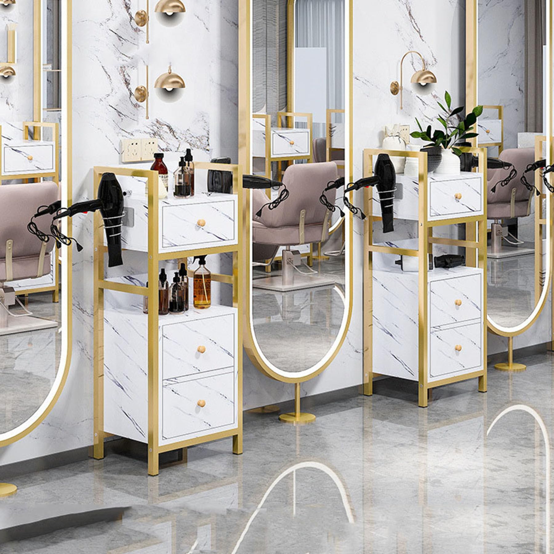 Uqlpxz C2 Storage Cabinet Barber Stations Salon Station Cart For Hair Stylist With Tool Drawers Shops Beauty -With Styling For Stylist,Salon Dryer Shop Equipment Drawer,
