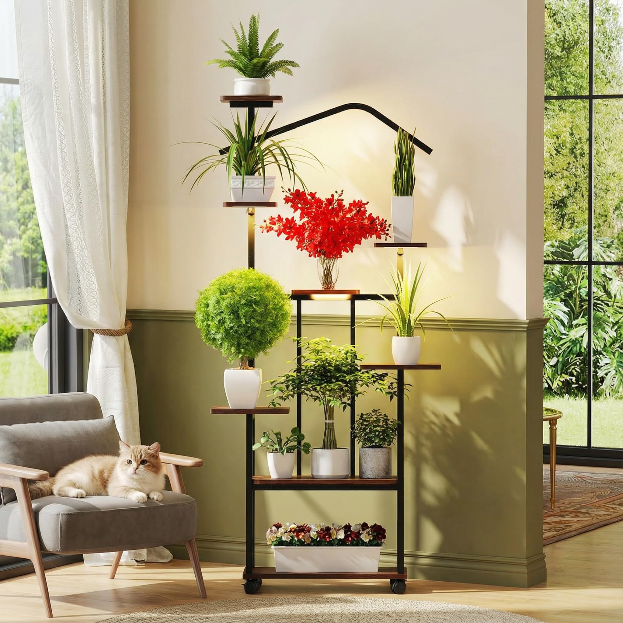 Amazon.com : Zelvia 8-Tier Corner Plant Stand with Grow Lights