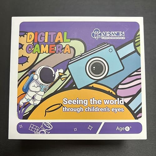 Miniatura 8 de ARNSSIEN Cámara para niños con lente abatible para selfie y video, cámara digital HD para niños con trípodes, cámara para niños pequeños con tarjeta