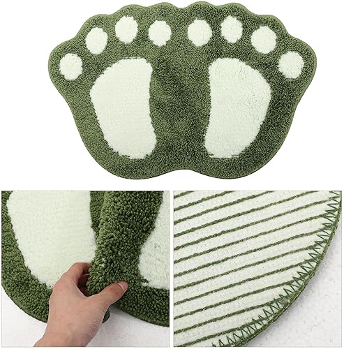 Miniatura 5 de VICASKY Absorbent Footprint Bathroom Floor Pad Quick-Drying Water-Absorbing Non-Slip Mat Machine Washable Green Bath Rug for Shower Door Safety