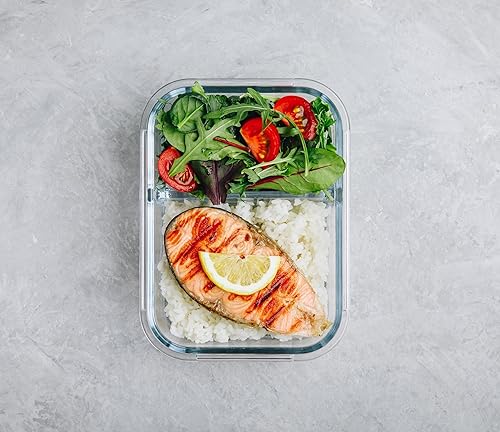 Miniatura 7 de Moss and Stone - Recipientes rectangulares de vidrio borosilicato para alimentos preparados, herméticos, tapas de cierre a presión, aptos para