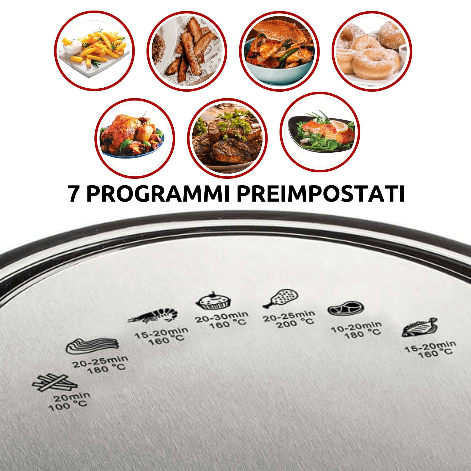 Ariete 4618 Airy Fryer XXL - Friggitrice ad Aria - Frigge 2,5 kg di Patatine Fritte - 5.5 Litri - Cottura Senza Olio e Grassi - 1800 Watt - Nero