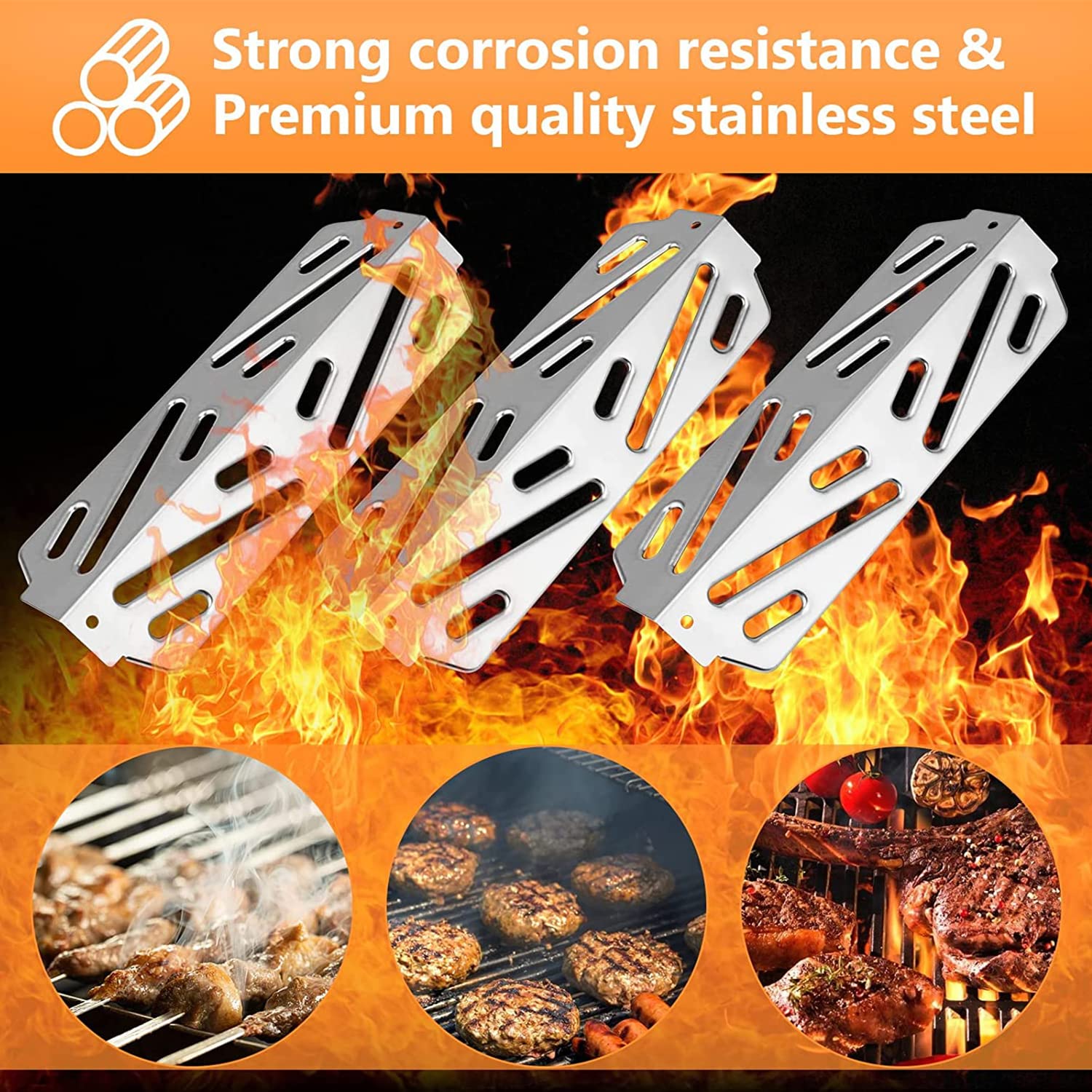 Tube Brûleur 49.5cm Lot De 3 Tubes Brûleur Pour Barbecues Weber Genesis II Et II LX 300 - Pièces Rechange Acier Inoxydable - 49,5 Cm Pièces Barbecue Weber