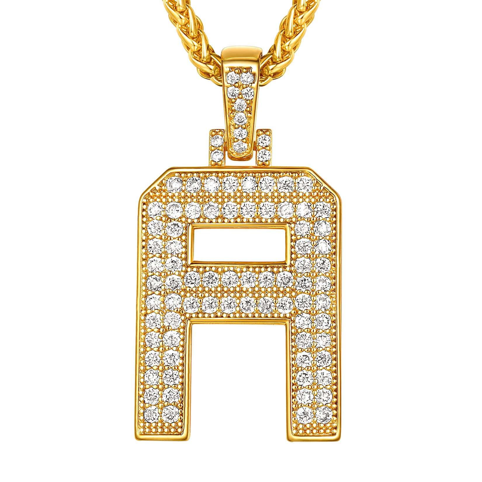 Collier homme lettre plaqué or, cadeau idéal avec pendentif initiale en zirconium brillant - 7