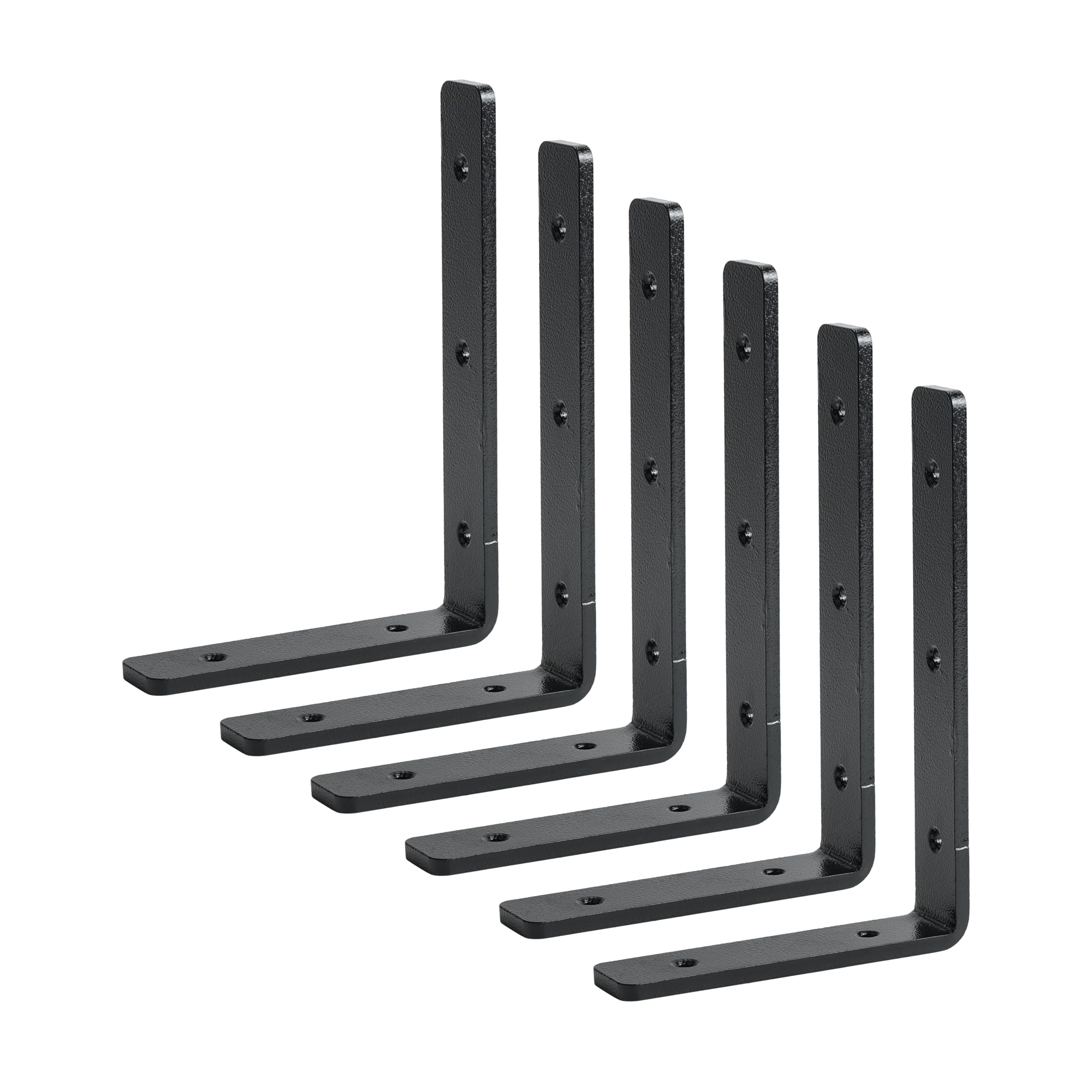 WILY L Shape Heavy Duty Angle Brackets 6 Nos. for Wall Shelf with Matching Screws & Black Powder Coated Surfaces (16 X 11 X 2.5 cm)(5 mm Thick Mild Steel) (B0CF532QVZ) Amazon Price History, Amazon Price Tracker