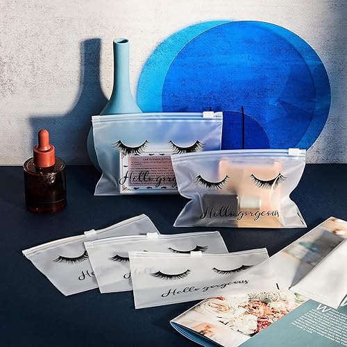 Miniatura 6 de 75 bolsas de embalaje para cuidado posterior de pestañas, bolsa vacía para maquillaje, cosméticos, bolsa impermeable para pestañas, bolsas de viaje,