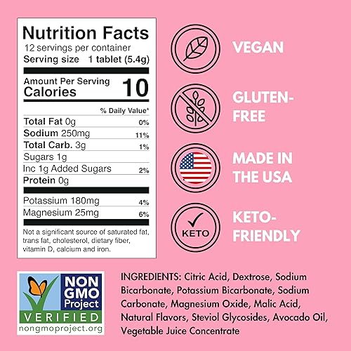 Miniatura 5 de Plink! Tabletas de electrolitos gaseosos para adultos y niños, sandía, 12 unidades, hidratación diaria con electrolitos, bajo en azúcar, vegano,