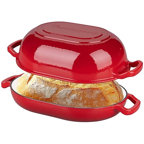 VORRINGARD Enameled Cast Iron Sourdough Bread Oven, Dutch Oven, Loaf