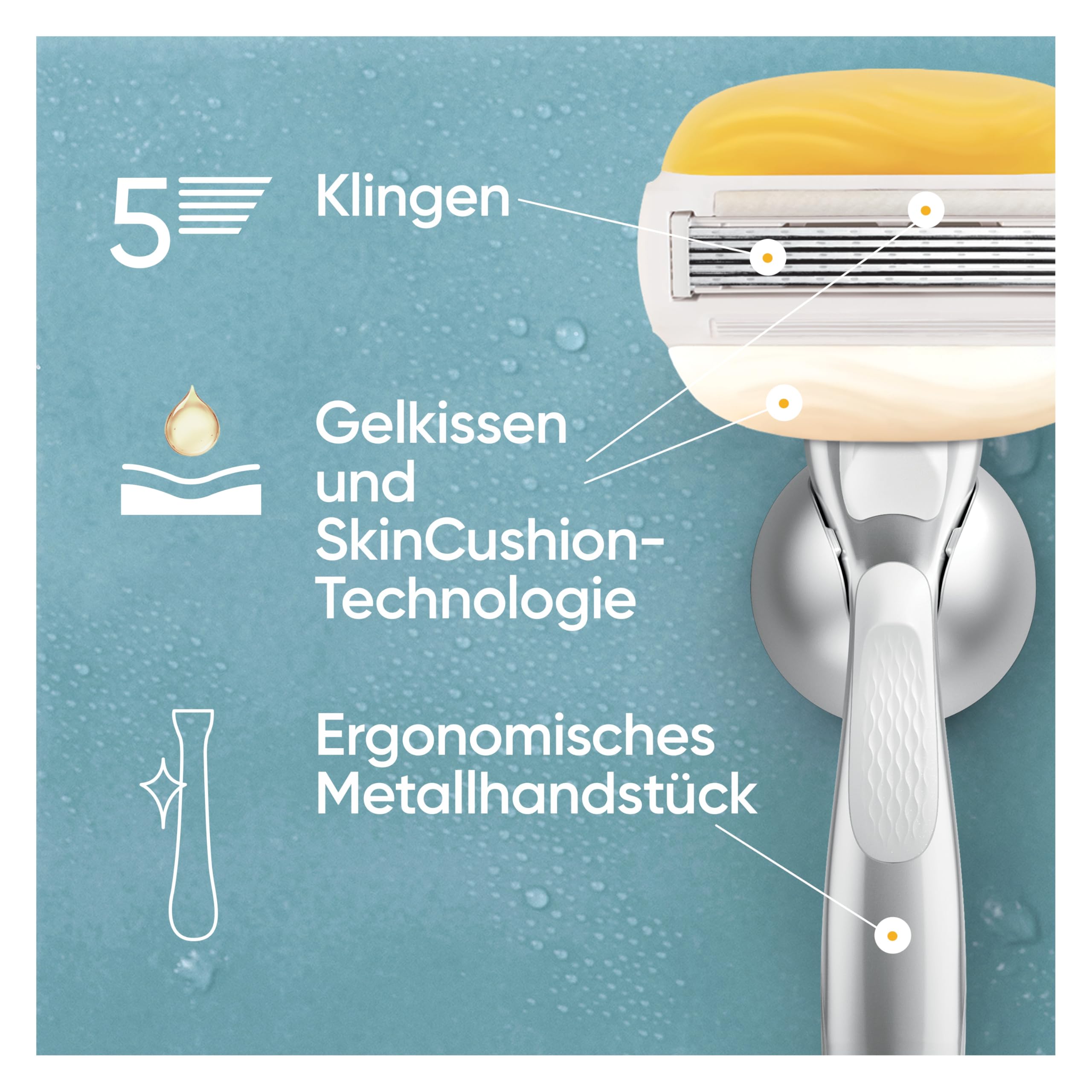 Gillette Venus Pro Comfortglide Kokosduft Rasierklingen Damen, 10 Original Ersatzklingen für Rasierer, Nassrasierer mit Olay Feuchtigkeitscreme für Damenrasierer