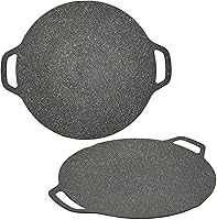 Vista 5 de Keenso Korean BBQ Grill Pan, Round Griddle, Non Stick 6 Layer Coating, Black