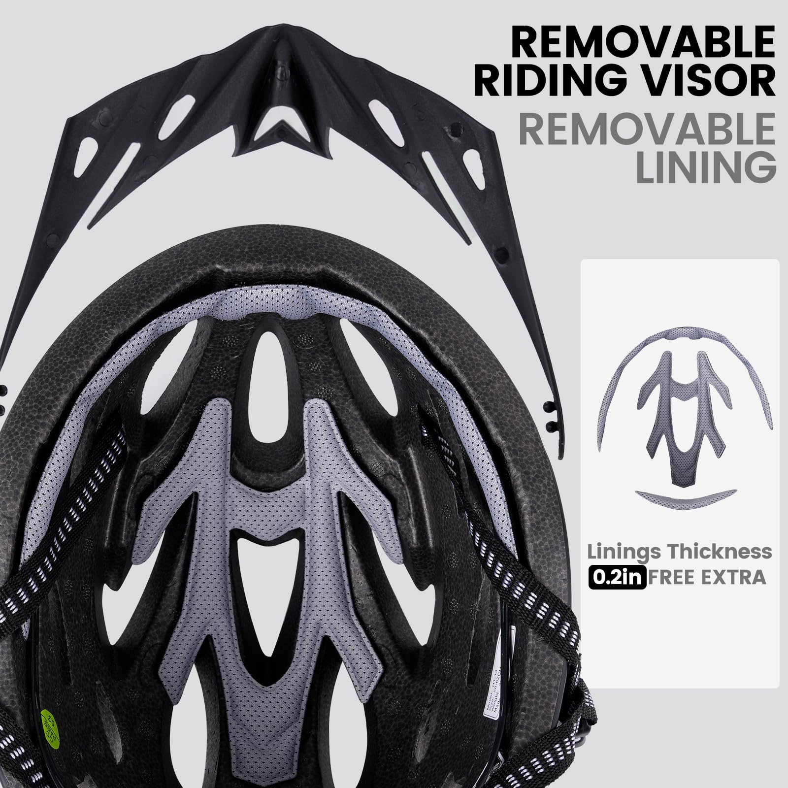 LUMDEER Kask rowerowy dla dorosłych do jazdy na rowerze i dojazdów do pracy, z tylnym światłem LED, magnetycznymi goglami, zdejmowaną osłoną przeciwsłoneczną, kask rowerowy górski i szosowy, dla