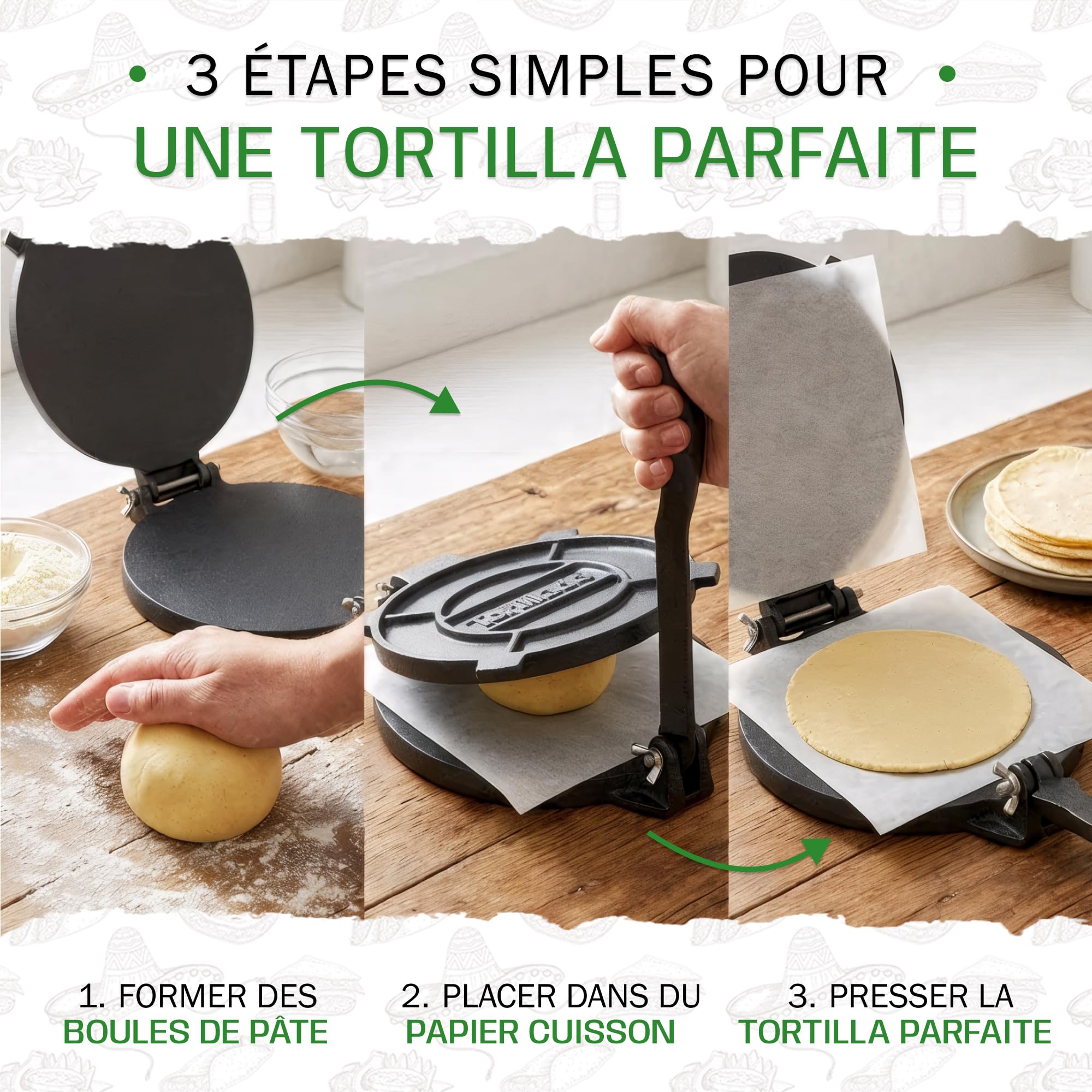 Tortillada - Tortillas de première qualité en fonte avec recettes (30 cm)