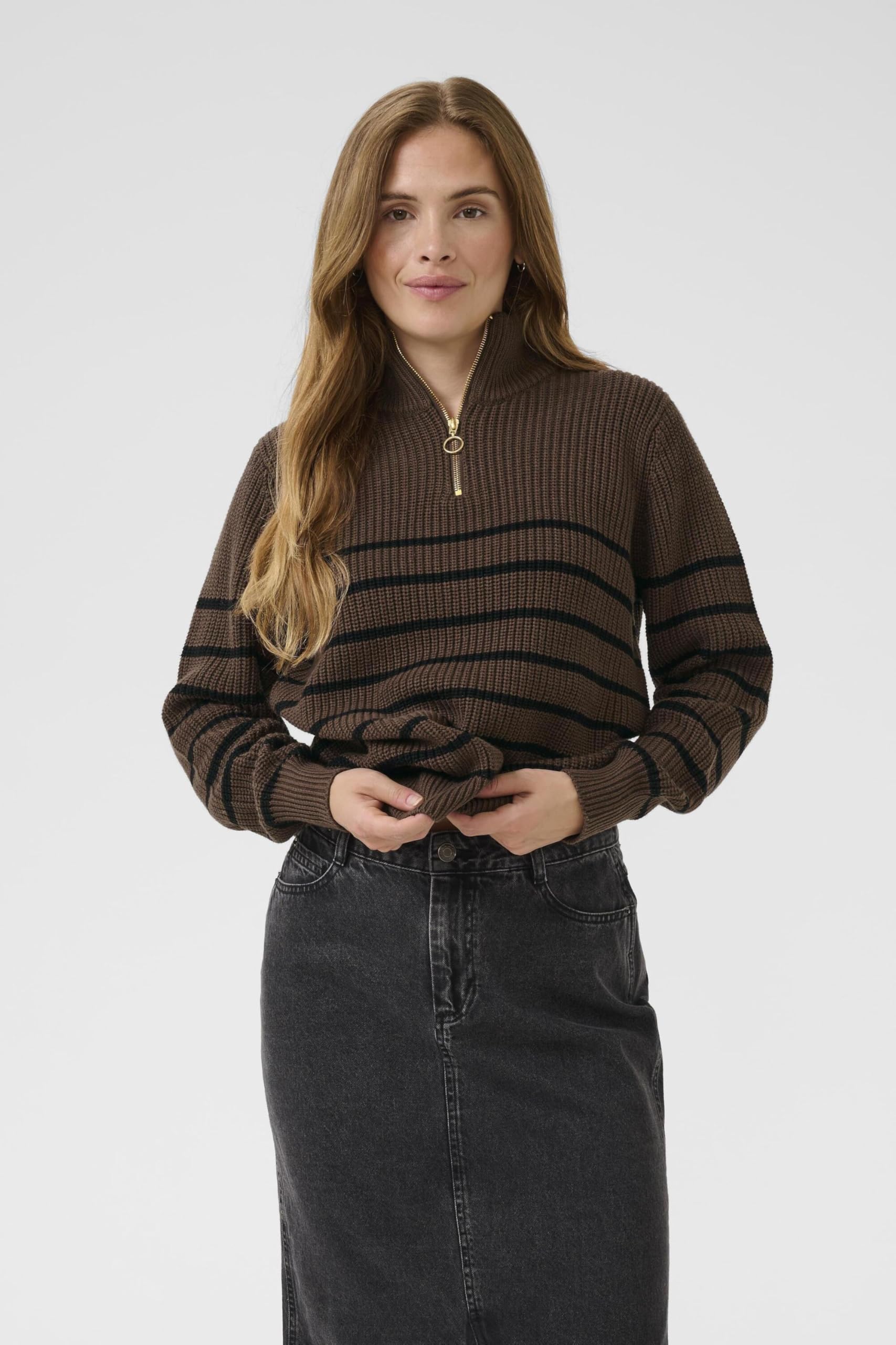 KAFFE Damen Strickpullover KAlioa Lange Ärmel