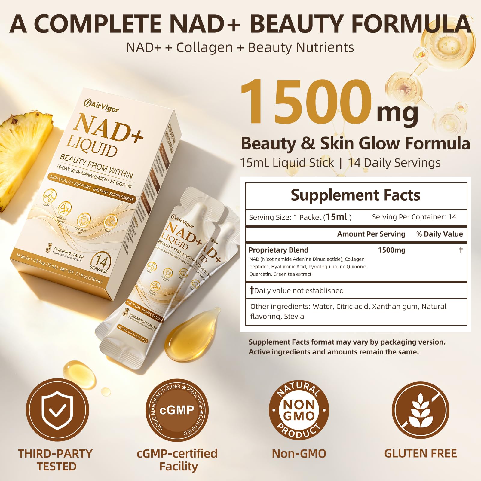 NAD Supplement, 1500mg Blend Formula for Skin Glow & Healthy Aging — Amazon image 8