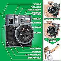 Vista 7 de Fujifilm Cámara Instax Mini 41 de película instantánea negra + paquete de 20 impresiones instantáneas Instax