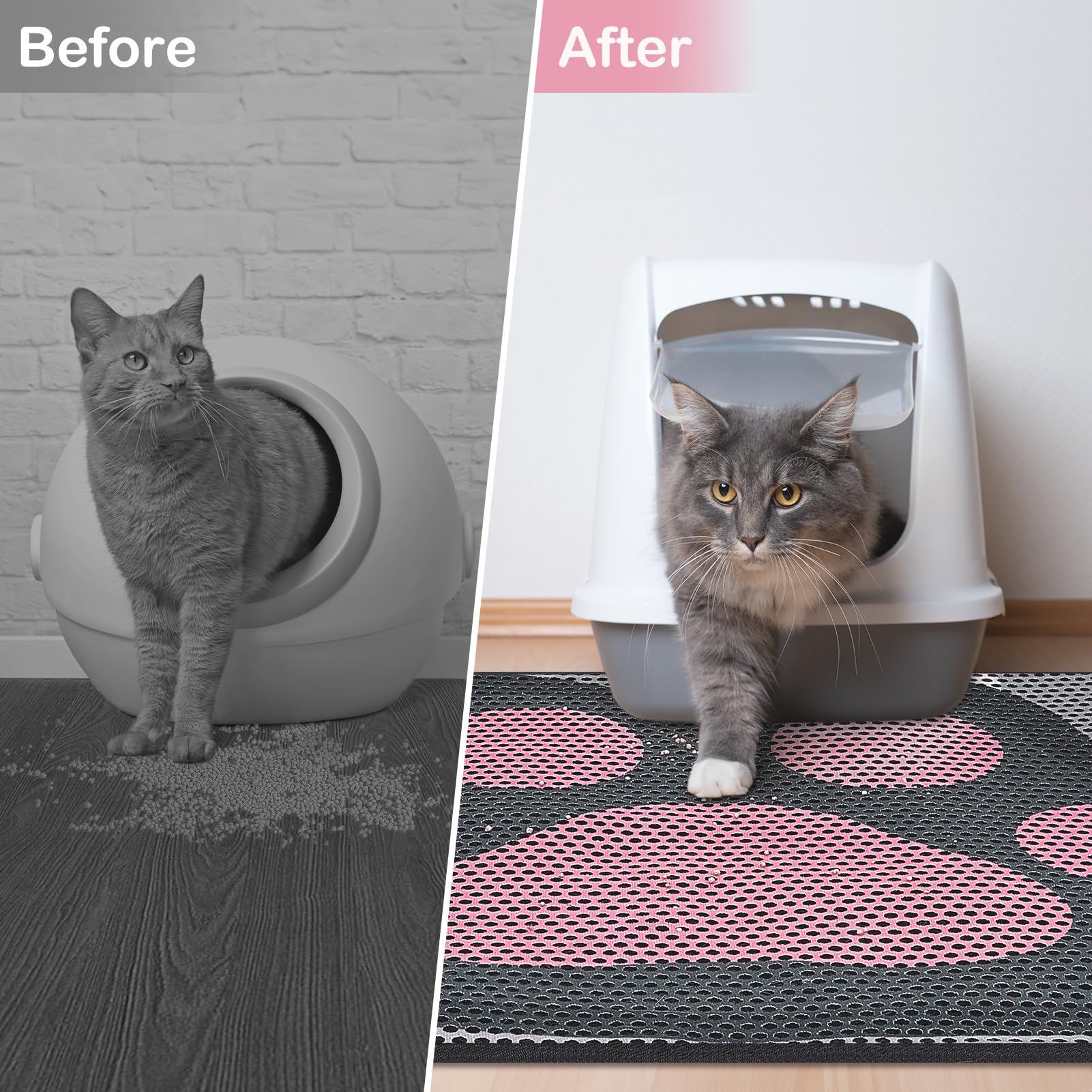 Litter Box Mat Bienbee Cat Litter Tray Mat, Cat Easy To Clean