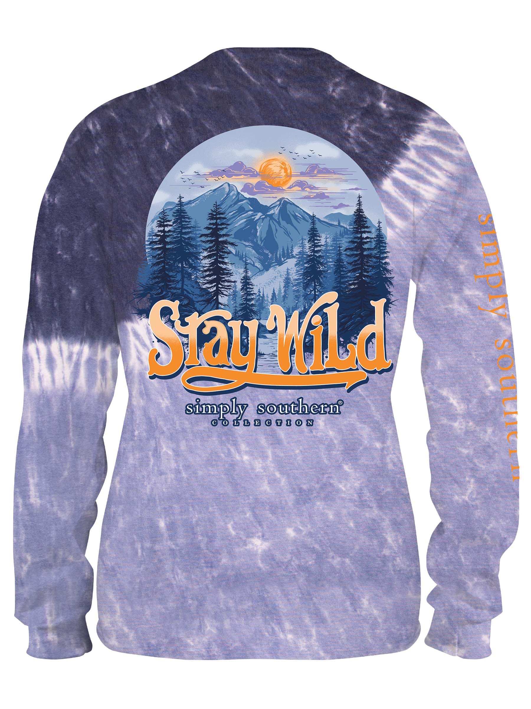 Simply SouthernStay Wild - Mountains - Adult Long Sleeve T-Shirt
