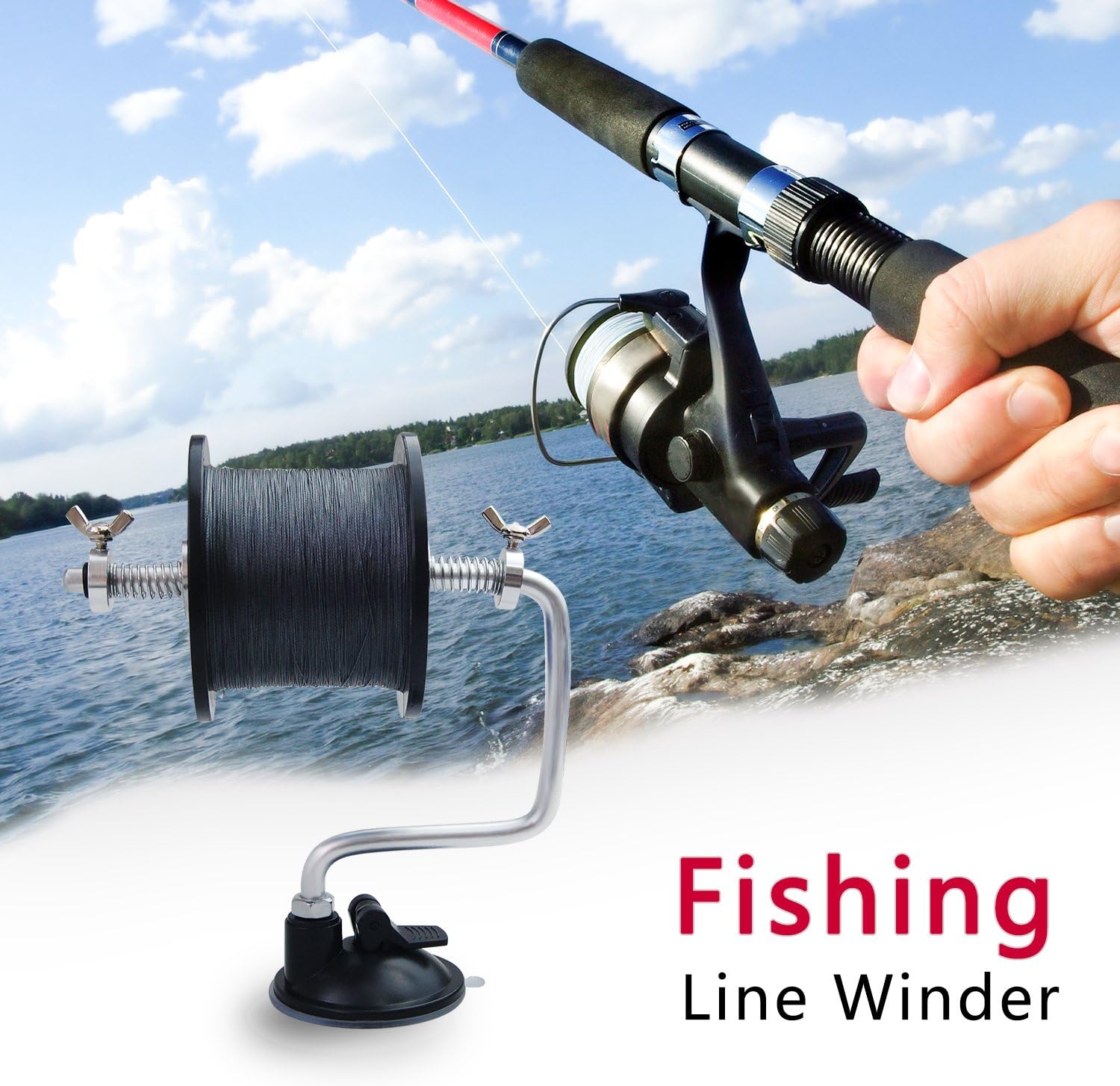 Fishing Line Winder Spooler Reel Spool Spooler with Suction Winding System Machine Reel Winder Spool Tackle Winding System Ultimate Line Winder Spooling Station Fishing Tool : Sports & Outdoors