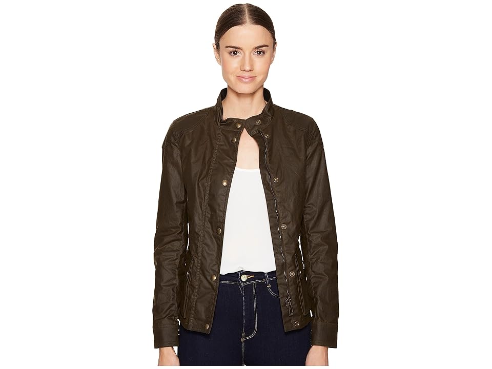 

BELSTAFF Longham Signature 6 oz. Wax Cotton Jacket (Faded Olive) Women's Coat
