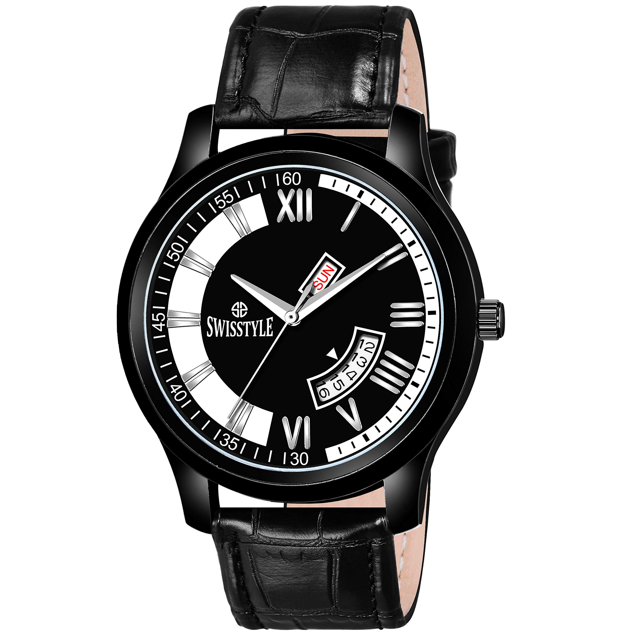 SWISSTYLE Day and Date Display Black Dial Mens Analog Watch-SS-GR870-BLK-BLK (B07YDN8J52) Amazon Price History, Amazon Price Tracker