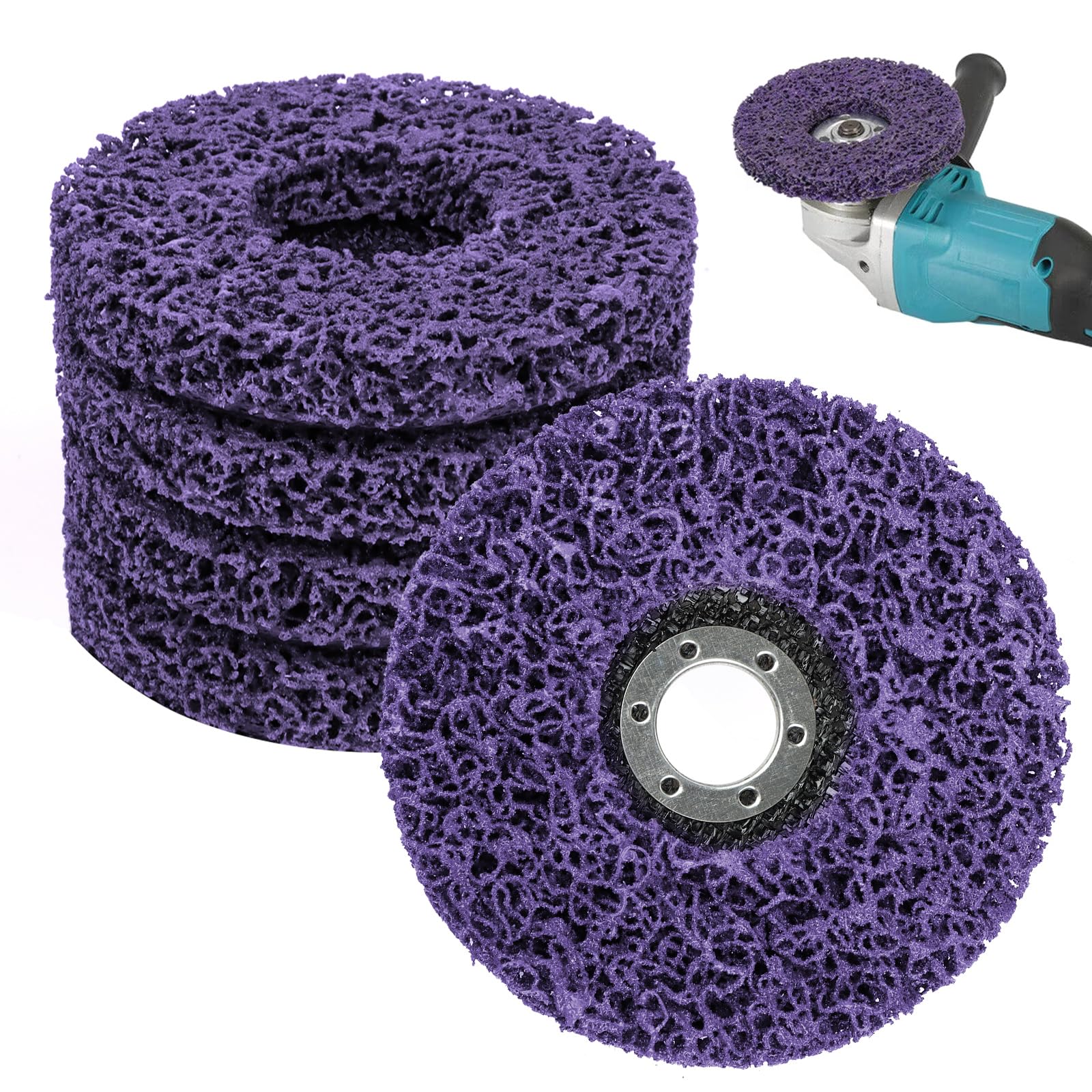 5 Pcs Disques de Nettoyage CSD 125mm, Disque de Décapage Rouille Meuleuse d'Angle, Disque Meuleuse CSD Disque Abrasifs Renforcés pour Meuleuse d'Angle, CSD Disque à Décaper pour Eliminer la Rouille