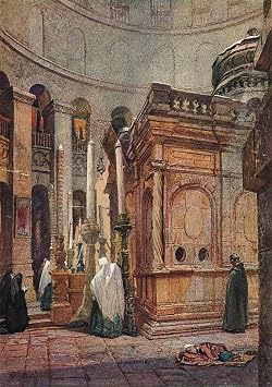 ARTTLBBS Famous Painting Picture Artwork Poster Painting the Rotunda and Chapel of the Holy Sepulchure by Fulleylove Portrait Artwork for Home Decor 60x90cm