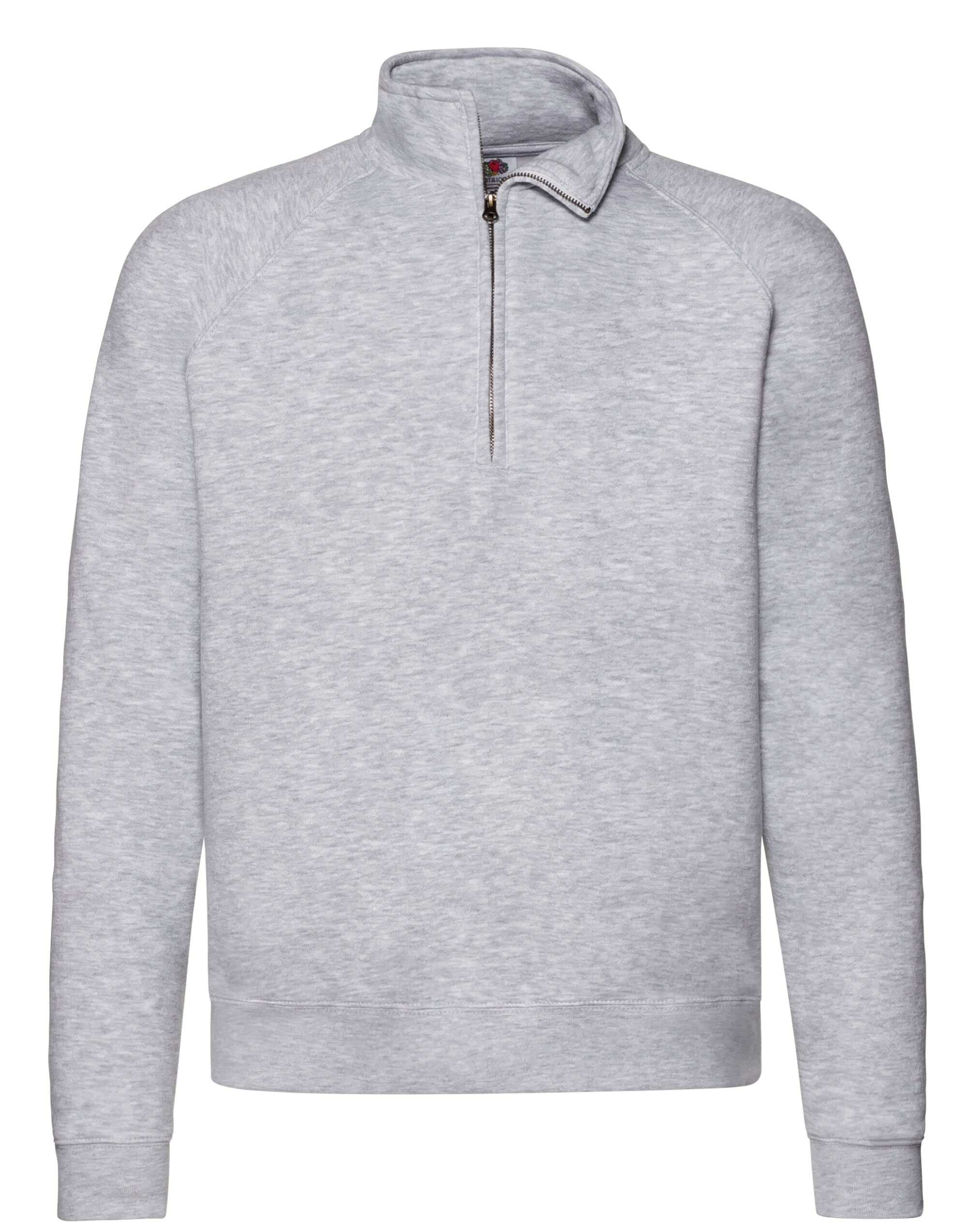Fruit of the Loom 62032 Premium Zip Neck Sweatshirt - Heather Grey - L
