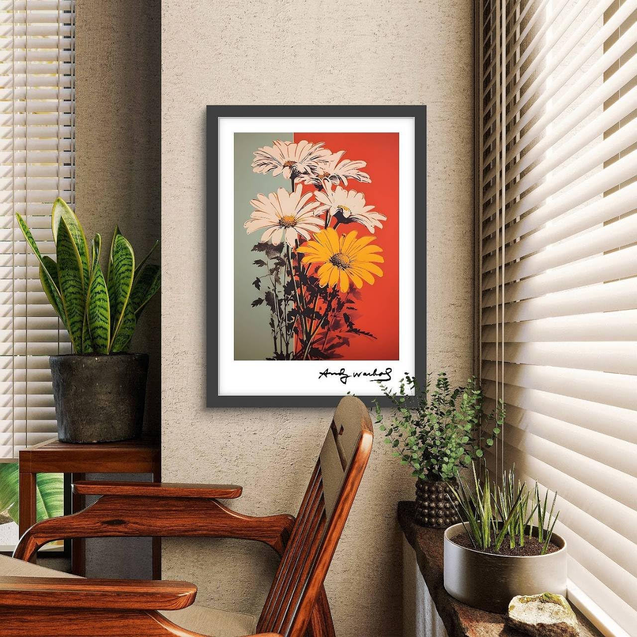 Amazon.co.jp: アンディウォーホル ガーベラ フラワー A4フレーム付き