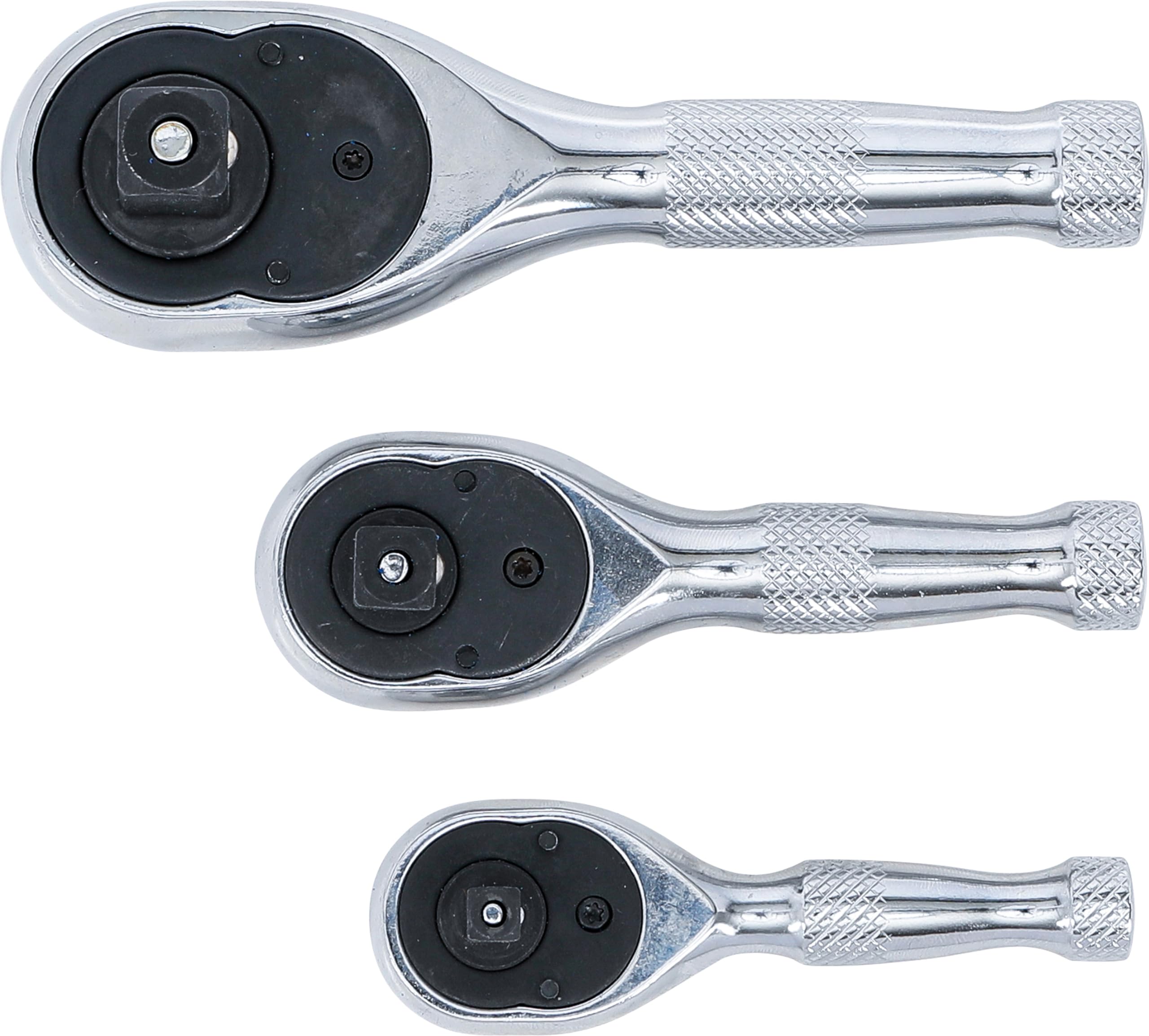 BGS 215 | Juego de mini carracas reversibles | 6,3 mm (1/4") / 10 mm (3/8") / 12,5 mm (1/2") | 3 piezas