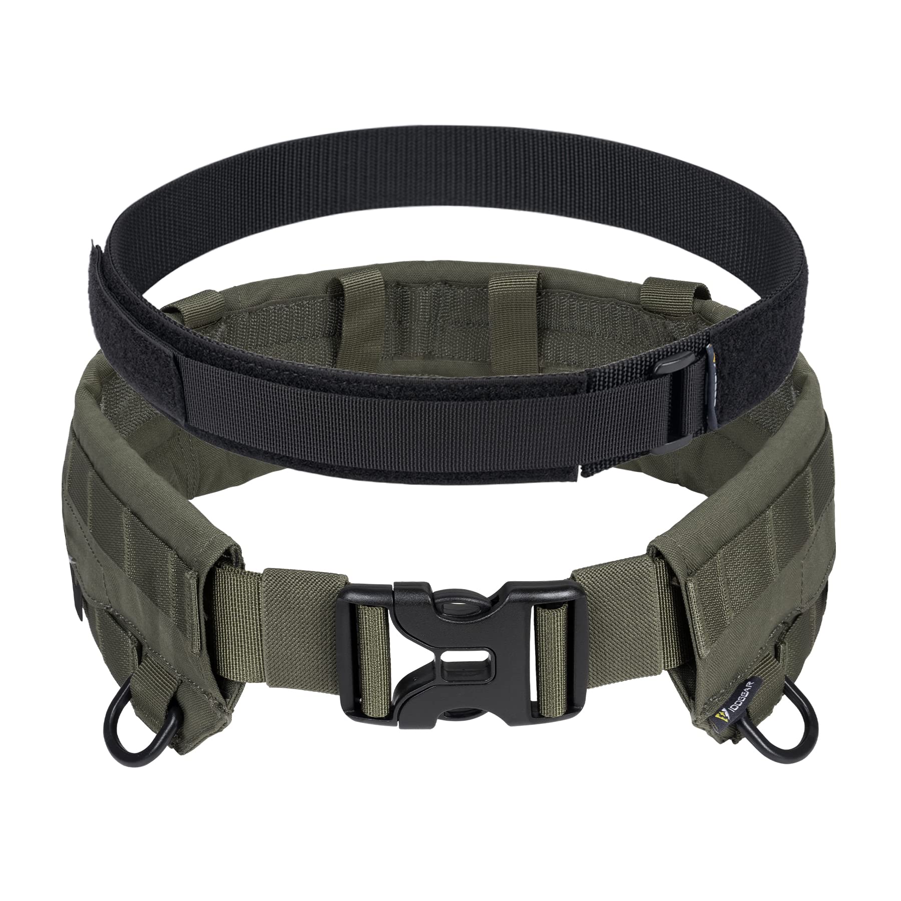 IDOGEAR Cinturón Táctico Cinturones de Combate Molle de 2" con Cinturón Interior de 1,75" Cinturones de Hebilla de Metal de Liberación Rápida de Batalla Gancho y Bucle Ajustable
