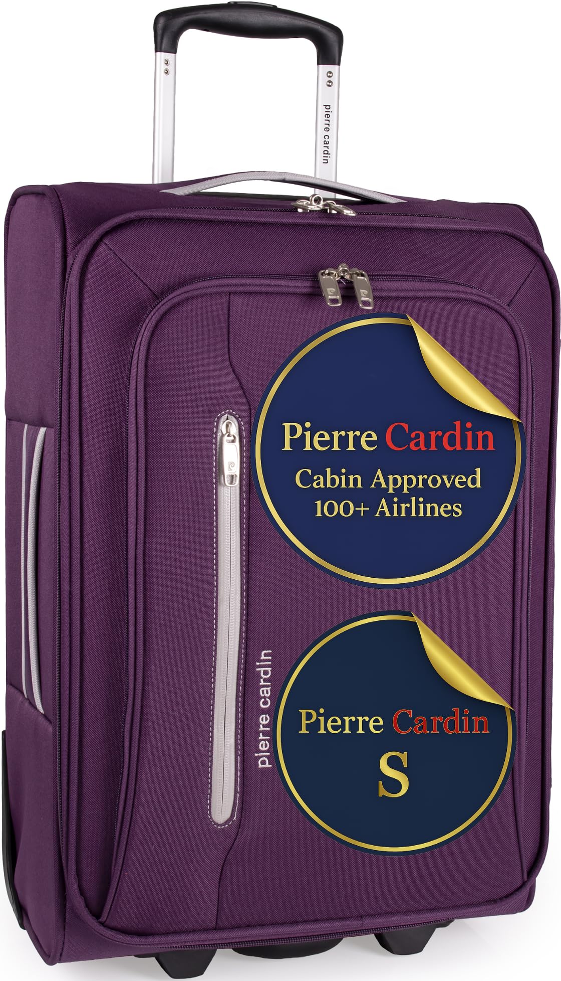 Pierre Cardin Soft Sided Luggage - with Stress Tested Durable Wheels | Telescopic Drag Handle Lightweight Soft-Sided Suitcase with Packing Straps | CL610