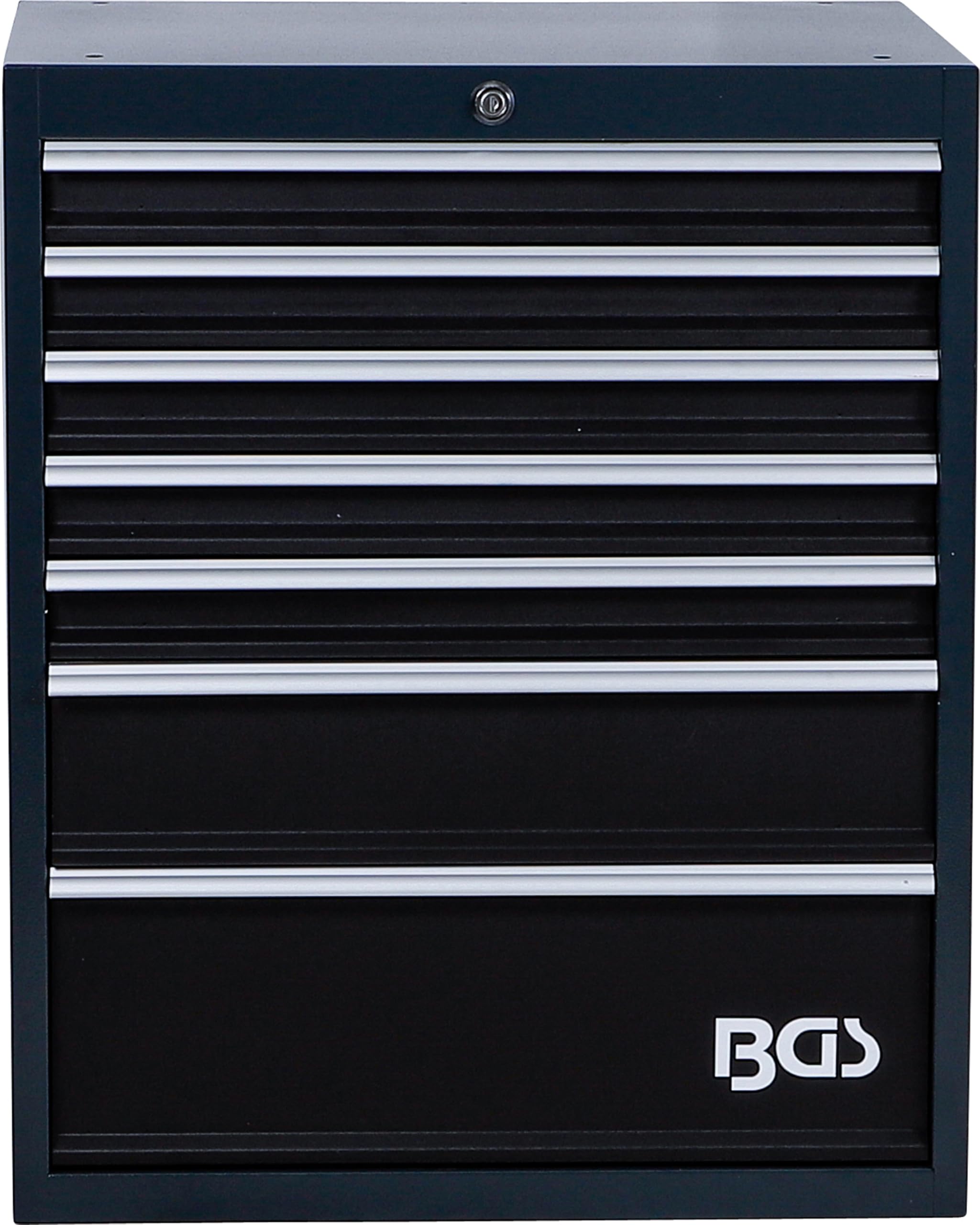 BGS 80200 | Schubladen-Unterschrank | 7 Schubladen | leer | Stahlblech | Schubladenauszug 100 % | Schubladenbreite 590 mm | Selbsteinzug | Zentralschloss | pulverbeschichtet